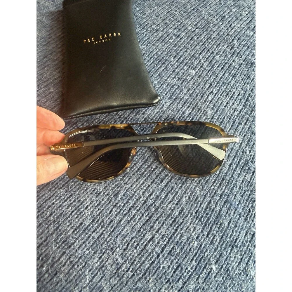 Ted Baker Polarized Sunglasses Aviator Tortoise TMS 190 59 18 145 w/Case